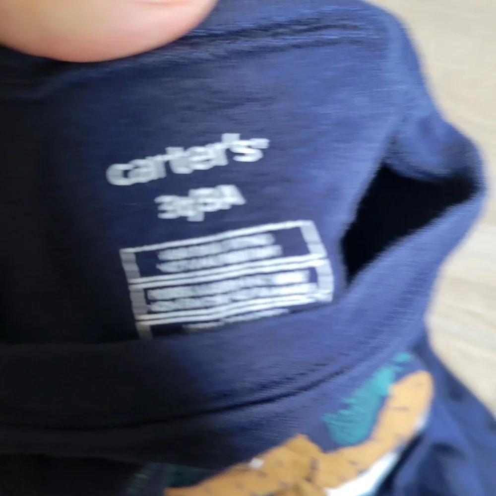 Carters Pajama Set Boys 3T Navy Blue Bigfoot Squatch Out Long Sleeve Snug Fit